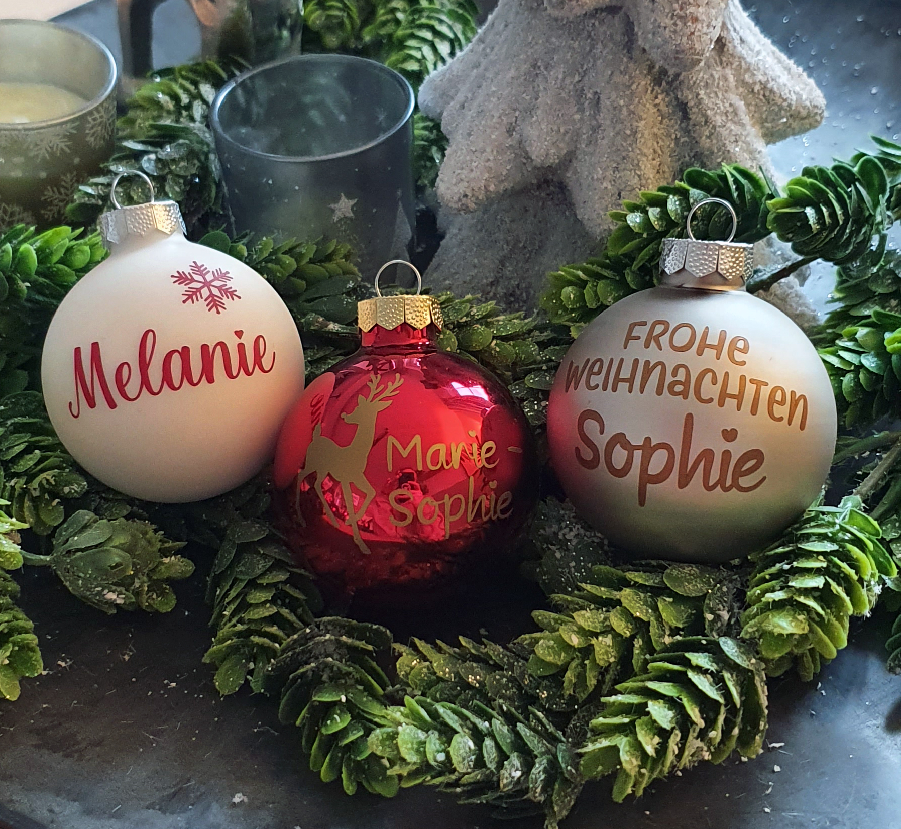 Christbaumkugel / Weihnachtsbaumkugel - mit Namen 